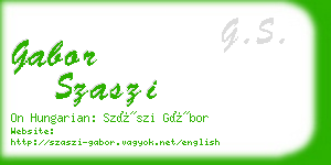 gabor szaszi business card